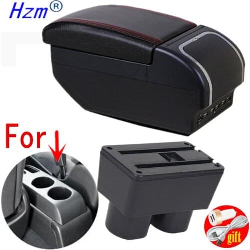 Large Space Armrest For Nissan Sylphy Versa Tiida Latio 2007-2011 Dual Layer PU Leather Center Console Storage Box with Cup hold