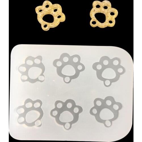 Mirror creative silicone mold cat claw footprint for jewelry pendant Resin Silicone Mould handmade epoxy resin molds