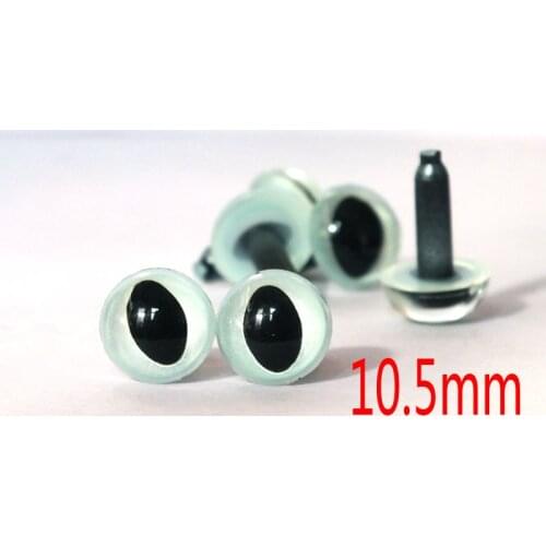 10.5mm silver gray plastic safety toy cat eyes with washer or without washer for doll accessories---60pcs