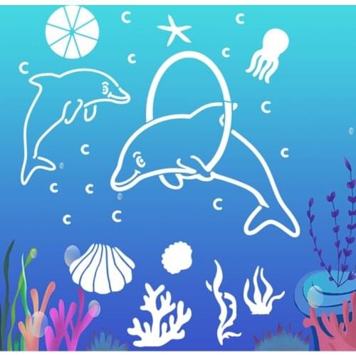 16 Pcs Marine Life Layering Templates for stamping Scrapbooking Embossing Wall Painting School Projects DIY Crafts 85DD