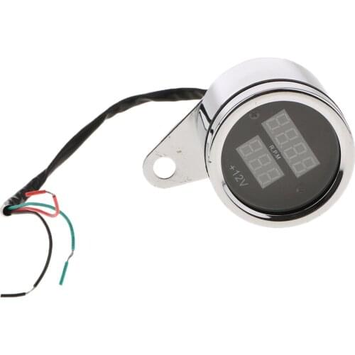 2 in 1 Tachometer Voltmeter Voltage Gauge LED Meter for Motorcycle Dirtbike