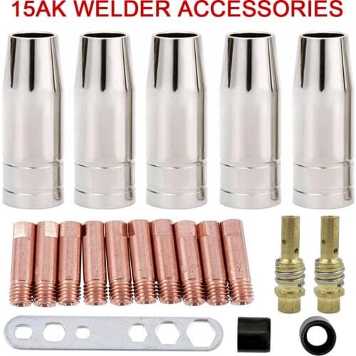 20Pcs Mig Welder Consumable Accessory Nozzles Contact Tips Holders Conductive Tips For 15AK MB15 Mig Co2 Welding Torch