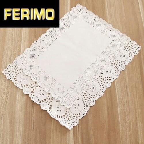 200pcs- 30x40cm(12x15.5") White Rectangle Flower Cake Doilies Paper doily for Party Favor Deco Free shipping