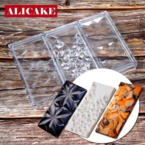 3 In 1 Polycarbonate Chocolate Bar Molds Tray for Plastic Mold Chocolate Moulds Form Bakery Baking Mold Pastry Tools
