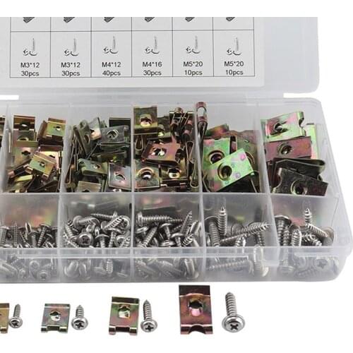 300Pcs Automotive Car Screw & U Nut Assortment Kit With Storage Case