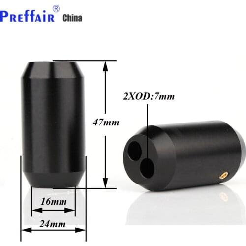 4pcs HIFI Audio Pants Y Splitter RCA Cable Speaker Cable Wire pant alluminium 16mm to 2*7mm boot