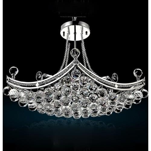 European modern simple crystal small chandelier restaurant bedroom LED rectangle golden study aisle corridor lighting fixture