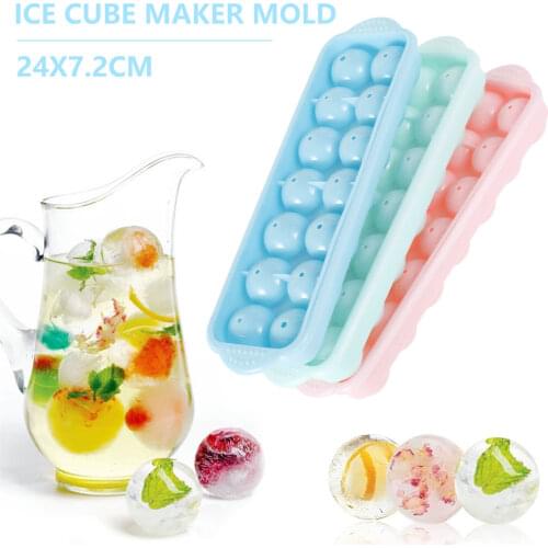 14Grids Ice Cube Tray Ball Maker Sphere Round Whiskey Cocktail Drinks Mold Reusable Kitchen Bar Tools Summer DIY Ice Block Mould