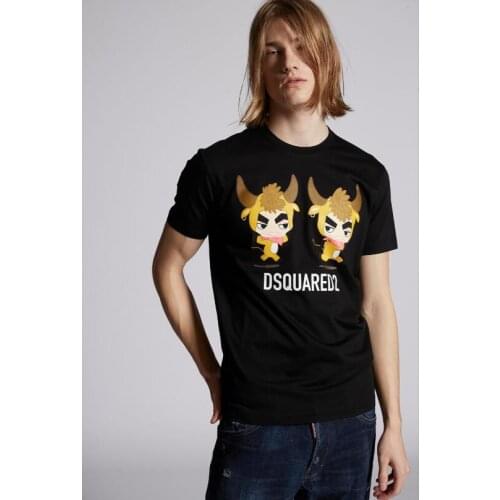 Classic Men Women Cotton T Shirt Letter pretty cow Print O Neck Short Sleeve Shirt Hip-Hop Style Dsquared2 men clothing 3xl