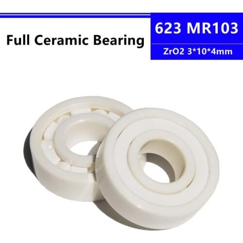 4pcs/10pcs MR103 623 3*10*4mm Zirconia Full ZrO2 Ceramic Deep Groove Ball Bearing Precision Nonmagnetic 3x10x4mm
