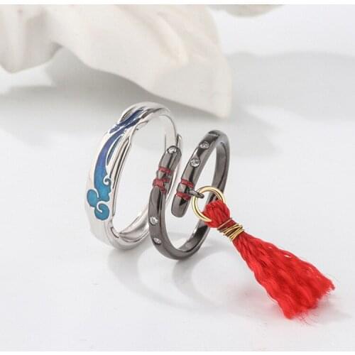 Anime Grandmaster of Demonic Cultivation The Untamed Finger Ring Lan Wangji Fashion Jewelry Cosplay Jinling Xmas Gifts
