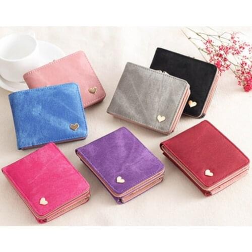 Wallets Cute Card Holder Money Bag Women Small Clutch Wallet Multifunction Change Purses Heart Decoration Big Capacity