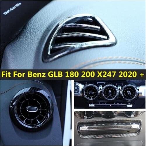 Air Conditioning AC Vent Outlet Cover Trim Carbon Fiber Look Interior Refit Kit For Mercedes-Benz GLB 180 200 X247 2020 2021