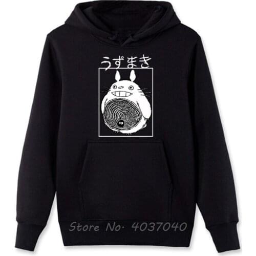 My Neighbor Uzumaki Totoro Japan Hoodies Streetwear Funny Spring Autumn Fleece Zipper Sweatshirt Men