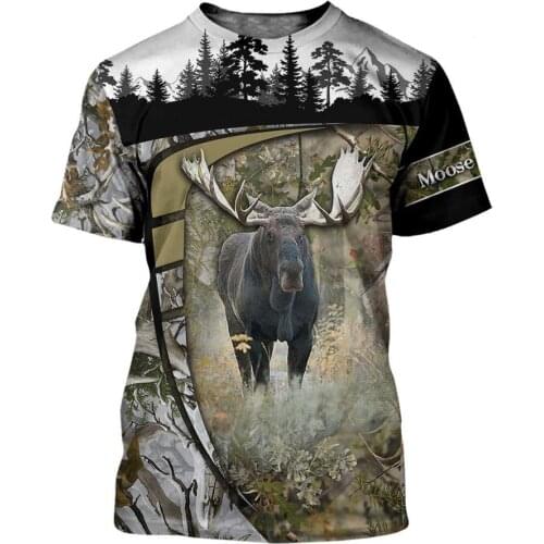 Animal Hunting deer 3D Printed men t shirt Harajuku Fashion Short sleeve shirt summer streetwear Unisex tshirt tops LK-1