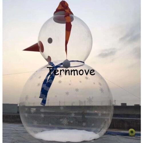 Inflatable clear Christmas snowman Globe bubble ball Snow Globe Decoration Transparent Snowball Inflatable Christmas PVC Balloon