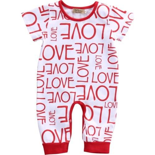 New 2017 Brand Baby Bodysuits Spring summer Babies Newborn Cotton Body Baby short Sleeve Infant Boy Girl Love Clothes set