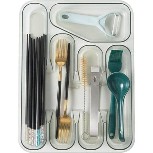 Kitchen Drawer Organizer Tray Spoon Cutlery Separation Finishing Storage Box Cutlery Kitchen Storage Organization Accessories