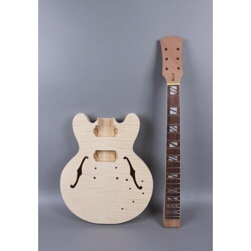 Fit Diy Electric Guitar Body Mahogany+Flame Maple Veneer Hand made Unfinished Guitar Project