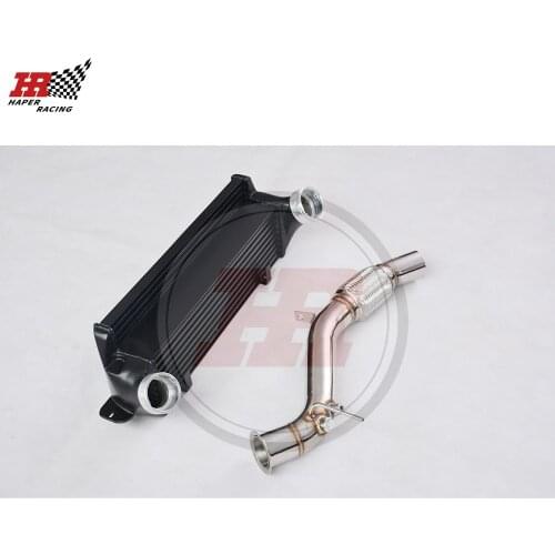 HP RACING 2.75'' Inlet Tuning Performance Intercooler +2.5'' Downpipe For N47 E-series 2.0 Diesel 120d E81 E82 E87 E88 2007-2013