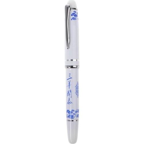 1Pcs Ceramic Black and White porcelain Chinese Painting Medium Nib Fountain Pen 831D