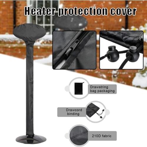 Outdoor Heater Cover with Zipper Drawstring Full Covered Heater Waterproof Protective Cover for Standup Heater XHC88