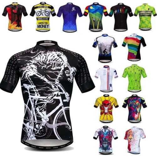 Cycling Jersey 2021 Men Summer Short Sleeve Bicycle Jersey MTB team Bike Jersey Clothing Breathable Black Cycling Shirts Top