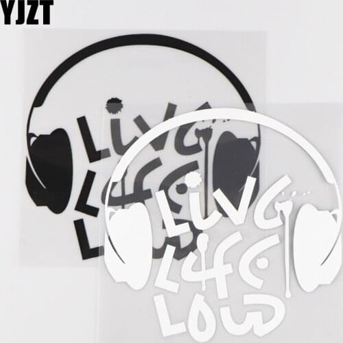 YJZT 14.5X14.5CM LIVE LIFE LOW Car Sticker Funny Creative Vinyl Word Decal Black/Silver 4C-0008