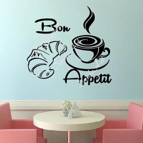 Funny Bon appetit Decal Removable Vinyl Mural Poster For Home Decor Living Room Bedroom Diy Pvc Home Decoration Accessories