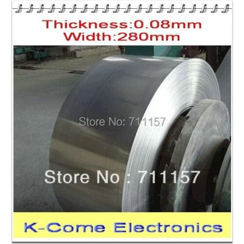 0.08mm Thickness 280mm Width 5M/lot Stainless Steel Sheet Plate Leaf Spring Stainless Steel Foil The Thin Tape Free Shipping