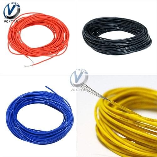 10M UL-100 24AWG Electronic Line 80C/ 300V Power Line 10 Meters Electrical Red/Black/Blue/Yellow Electrical Cable Hook-up Wire