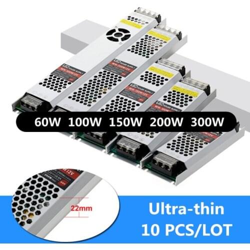 10 PCS DC12V 60W 100W 150W 200W 30W lighting Transformers LED Driver Power Adapter For LED Strip Light box Switch Power Supply