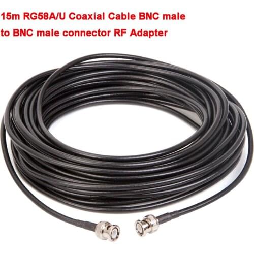 15m RG58A/U Coaxial Cable BNC male to BNC male connector RF Adapter 50-3 Cable 50ohm 50ft RG58 Cable