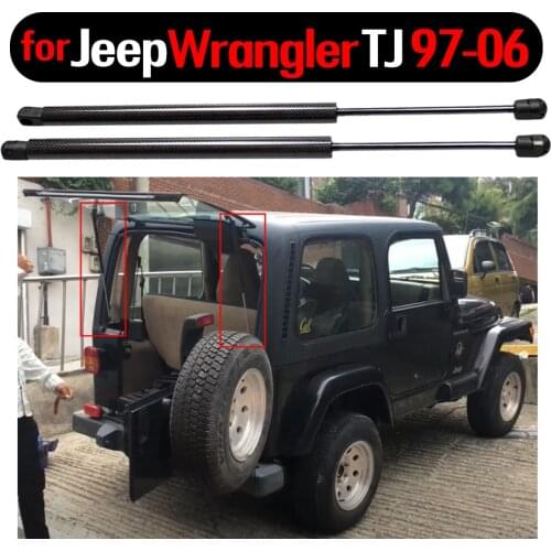 2pcs Auto Rear Window Gas Struts Shock Struts Lift Supports fits for Jeep Wrangler TJ Series 1997-2006 645MM Rear Left&Right