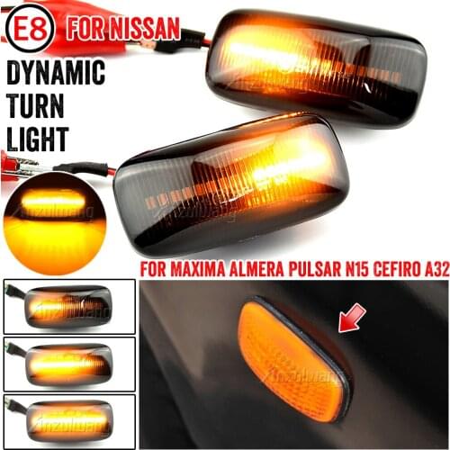 2Pcs For Nissan Almera N15 LED Dynamic Turn Signal Lights Side Marker Light Lamp For Maxima 1995-2000 Water Side Lights