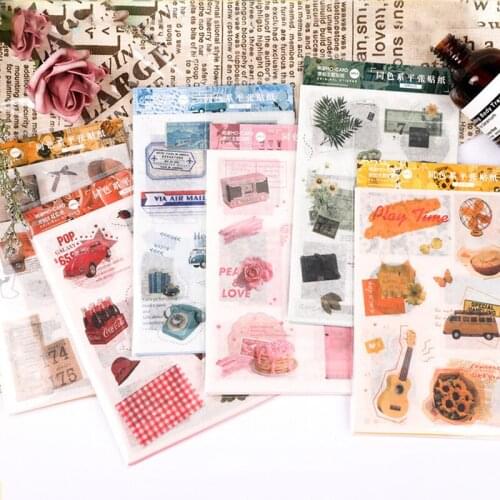 3Sheets/pack Japanese Stickers Scrapbooking Creative DIY Diary Journal Decorative Adhesive Labels Kawaii Stationery Supplies