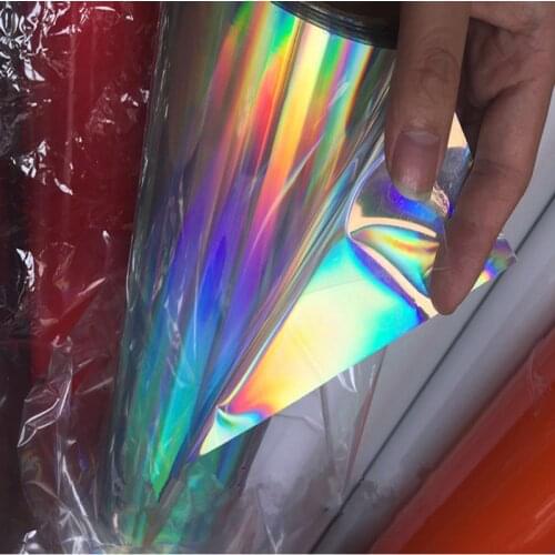 50cm*100cm Holographic Cutting Vinyl With Adhesive Craft Vinyl faux artificial Synthetic For CAR Cup 20''x39.37
