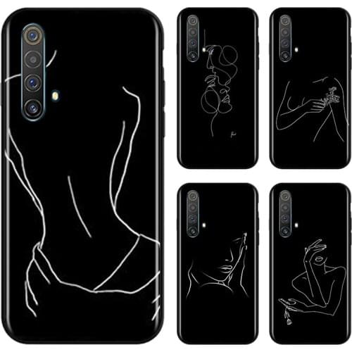 Line Abstract Art For OPPO Find X3 X2 K5 K3 R17 R15 R9S F19 F15 F11 F9 F7 F5 Neo lite Pro Black Soft Phone Case