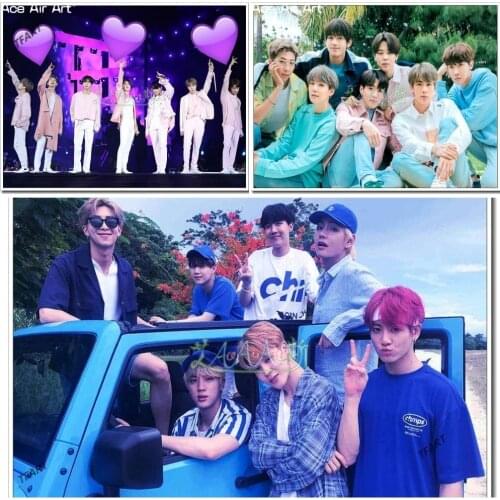 5d Kpop Diamond Painting Army Korean Idol Groups with Full Drill Embroidery Mosaic Cross Stitch Girls and Boys Love for Yourself