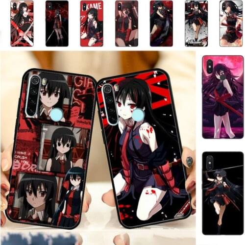 YNDFCNB Akame Ga Kill Anime cartoon Phone Case for RedMi note 7 8 9 6 5 4 X pro 8T 5A