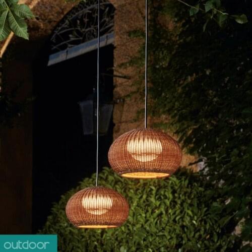 Rattan Art Chandelier Waterproof Lighting Courtyard Lamp Outdoor Dining Table Light Decorative Landscape Lamp Nordic Led kitchen