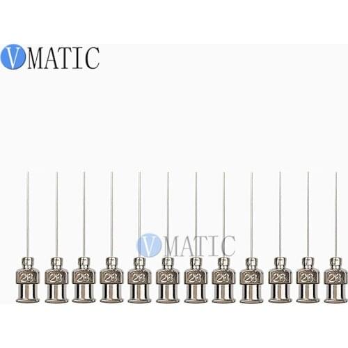 Free Shipping 12Pcs 1 Inch Length Tip Length 26G Blunt Stainless Steel Quality All Metal Industrial Glue Dispenser Needles