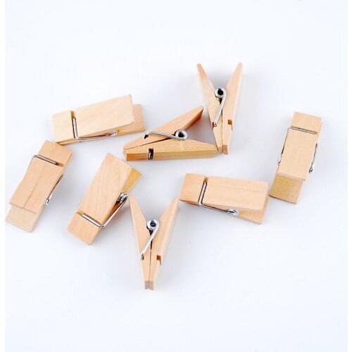 Free Shipping-30pcs Memo Postcard Photo Natural Color Wood Clip Size 12x36mm Home Crafts Decoration Household Items J1562