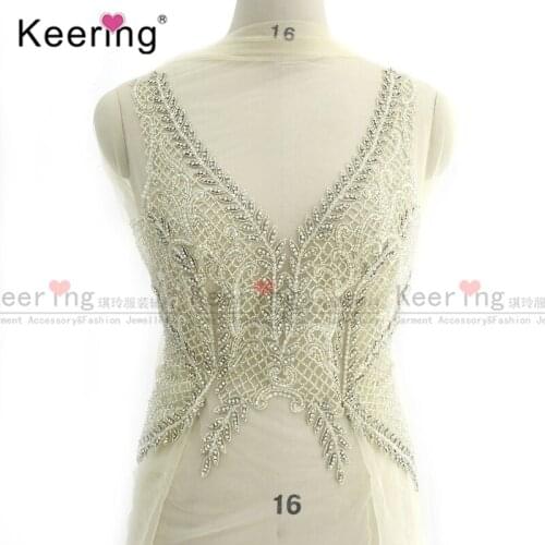 Sexy star with design 100% hand-made rhinestone bodice applique for dress patch. WDP-129