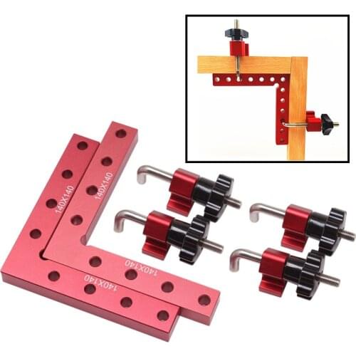 Woodworking Adjustable Corner Clamping Ruler Aluminium Right Angle Clamps L-Shaped Auxiliary Fixture Positioner Clips G Clamp