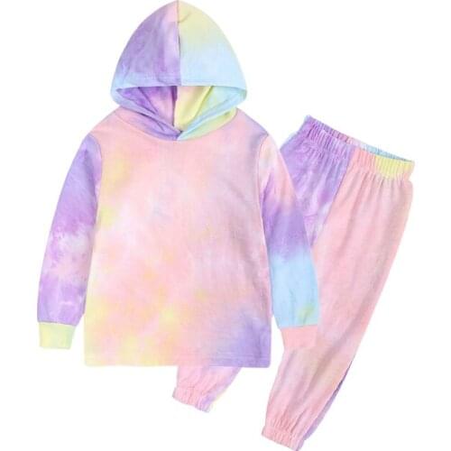 Tie Dye For Babies Girls Boys Clothes Casual Hoodie+Pants Suit For Kids Overalls Outfits Toddler Clothing Print Children Outwear