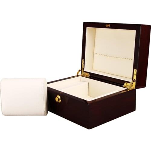 Precious Solid Wood Watch Case Storage Box Showcase Display with Pillow