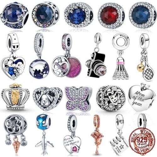 HOT SALE 100% Sterling Silver 925 Desny Mini Charms Fit Original Pandora Bracelet For Women Jewelry Gift