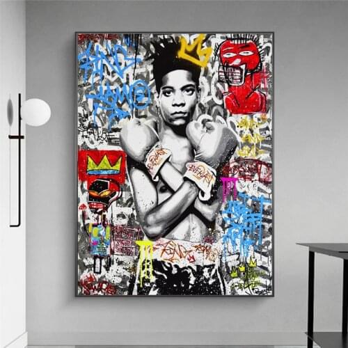 Graffiti Art Motivational Boxer Paintings Print on Canvas Art Posters and Prints Cuadro Street Art Wall Pictures Home Decoration