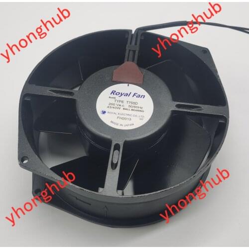 Royal Fan T755D AC 200V 43/40W 172x150x55mm 2-wire Server Cooling Fan